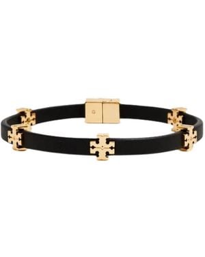 Tory Burch Brass Tone Geometric Bracelet - Black