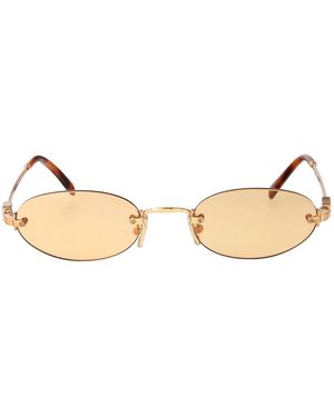 Miu Miu Metal Sunglasses - Natural