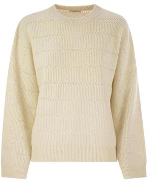 Brunello Cucinelli Cashmere And Wool Crew-Neck Jumper - Natural