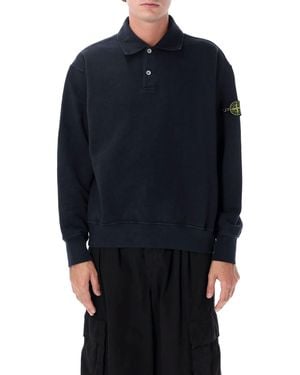 Stone Island Oversized Polo Sweatshirt - Blue