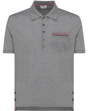 Thom Browne Cotton Polo Shirt - Grey