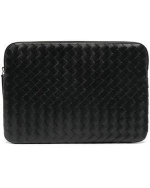 Bottega Veneta Document Holder Getaway Calf Leather Clutch Bags - Black