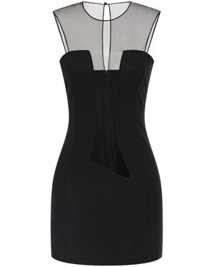 Nensi Dojaka Tulle Insert Dress - Black