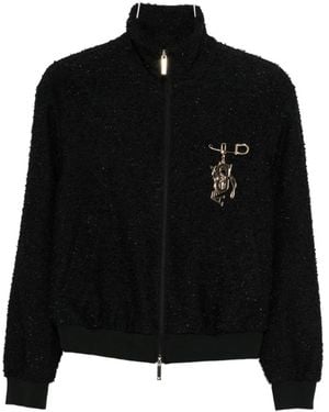 Emporio Armani Tweed Blouson Jacket - Black