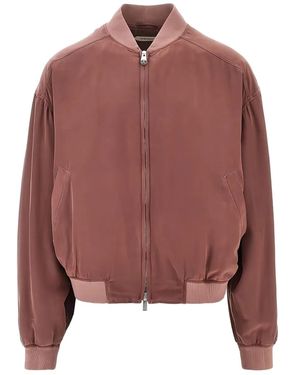 Versace Silk Bomber Jacket - Purple