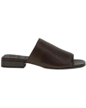 Brunello Cucinelli Riding Calfskin Mules With Jewelry - Brown