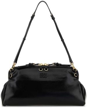 Miu Miu Leather Shoulder Bag - Black