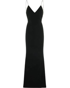 Tom Ford Crystal Chain Embroidery Satin Dress - Black