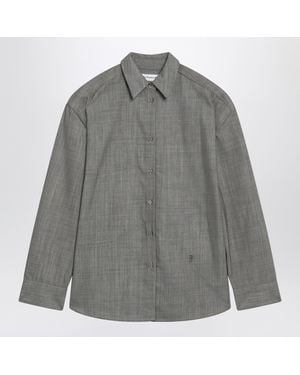 Frankie Shop Bina Taupe Wool Shirt - Gray