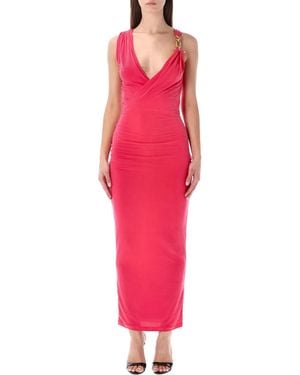 Balmain Draped Long Dress - Pink
