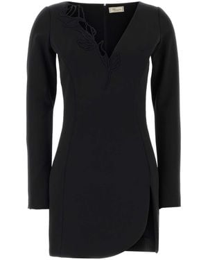 Blumarine Stretch Crepe Mini Dress - Black