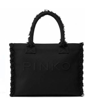 Pinko Cotton Tote Bag - Black