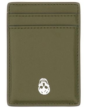McQueen Calf Skin Wallets - Green