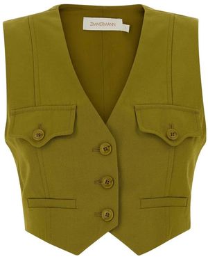 Zimmermann Luna Wool Waistcoat - Green
