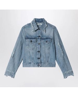 Acne Studios Distressed Denim Jacket - Blue