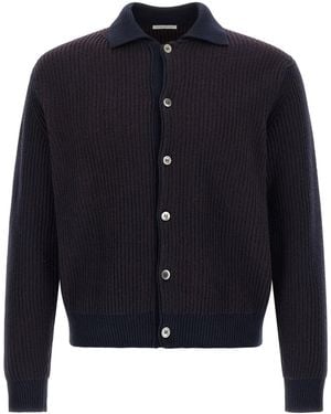 Oliver Lattughi Color-Block Cardigan - Blue