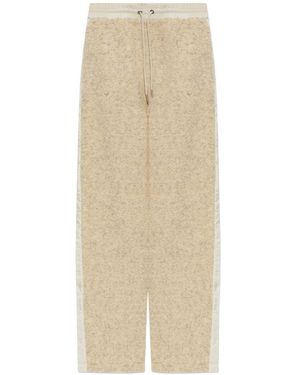 Moncler Cotton Blend Trousers - Natural