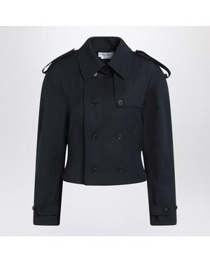 McQueen Midnight Wool Trench Coat - Blue