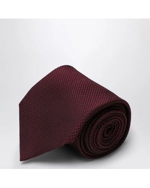 Destin Bordeaux-Coloured Silk Tie