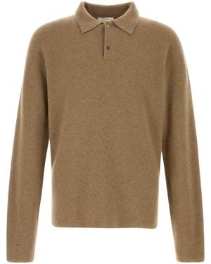 The Row Camel Cashmere Tiger Polo Shirt - Natural