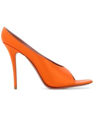 AMINA MUADDI Anok Slipper 105 Satin 105 Mm Sm Heel - Orange