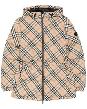 Burberry Check Quilted Jacket - Natural