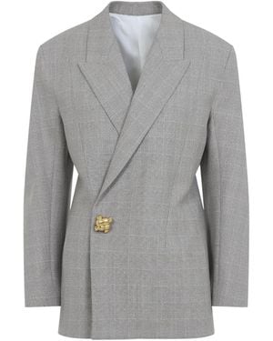 Bottega Veneta Silt Stucco Prince Of Walles Jacket - Gray