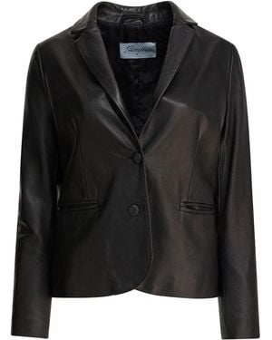 Semler Leather Blazer Jacket - Black