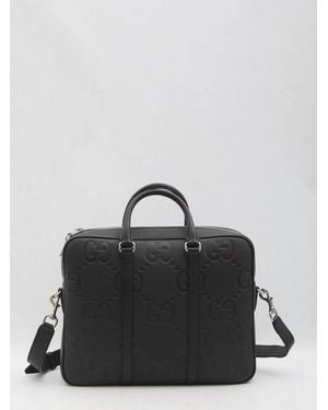 Gucci Leather Briefcase - Black