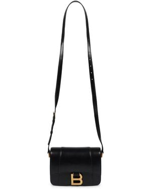 Balenciaga Leather Bag Hourglass Calf Skin Shoulder - Black