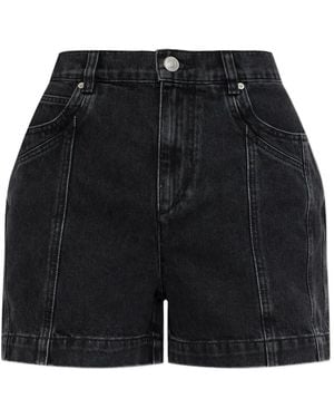 Isabel Marant Isabel Marant Etoile Joely Denim Paneled Shorts - Black