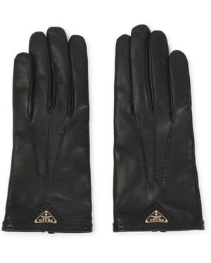 Prada Nappa Lamb Leather Gloves - Black