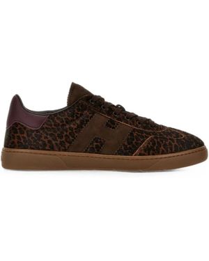 Hogan Cool Leopard-Print Calf Hair Trainers - Brown