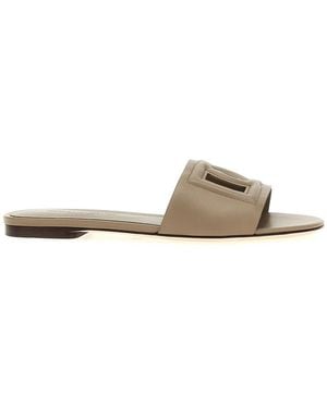 Dolce & Gabbana Dolce & Gabbana 'Dg' Slides - Natural