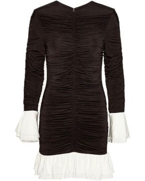 ROTATE BIRGER CHRISTENSEN Long-Sleeved Ruffled Mini Dress - Black