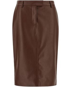 GIUSEPPE DI MORABITO Leather Skirt - Brown