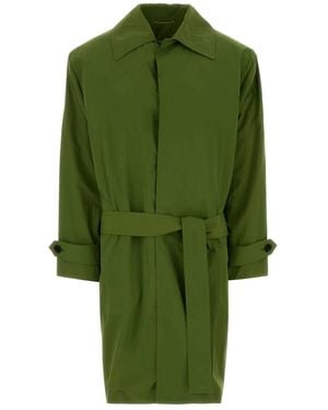 Saint Laurent Nylon Trench Coat - Green