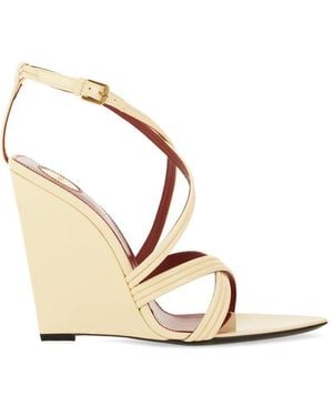 Saint Laurent Wedge Sandal - Natural
