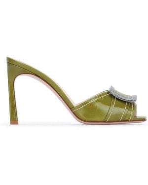 Roger Vivier Trompette Stitching Mule 85 - Green
