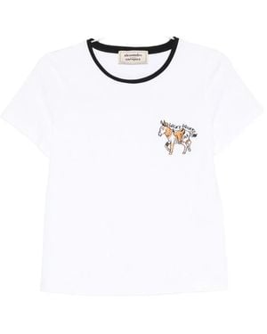 ALESSANDRO ENRIQUEZ Embroidered Cotton T-Shirt - White