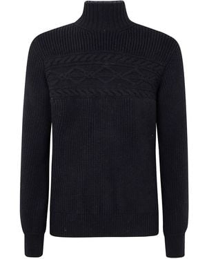 ZEGNA Pure Wool Pearl Stitch High Neck - Blue