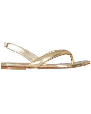 Gia Borghini Leather Slingback Sandals - Metallic