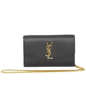 Saint Laurent Uptown Chain Wallet - Grey