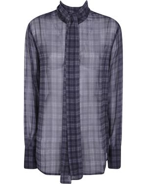 7 For All Mankind Long Sleeves Bow Shirt - Blue