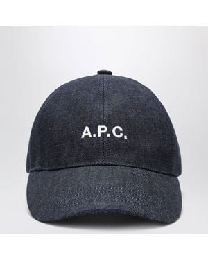 A.P.C. Charlie Cotton Baseball Cap - Blue