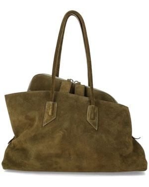 The Attico La Passeggiata Suede Medium Tote - Green