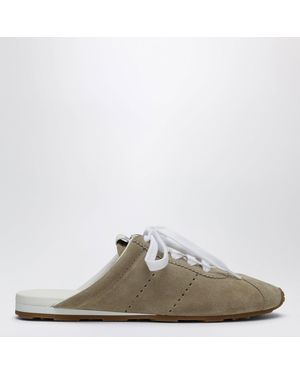 Miu Miu Plume Desert Suede Sabot - Natural