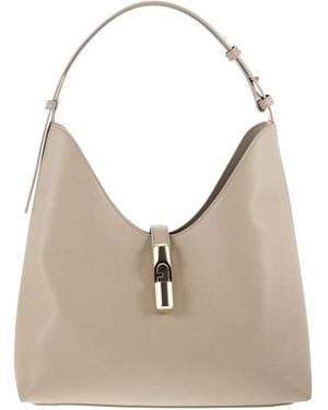 Furla Goccia" Sidney Calf Leather Medium Hobo Bag - Natural
