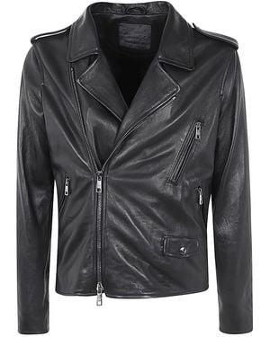 Giorgio Brato Eco Sheepskin Biker Jacket - Black