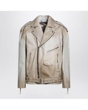 Golden Goose Leather Phoebe Jacket - Natural